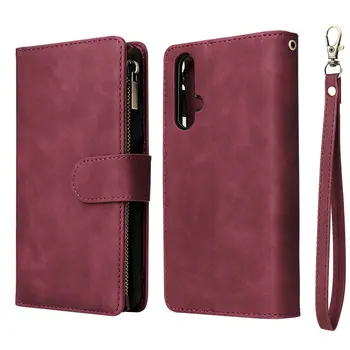 

Honor View30 Flip Case Multifunction Zipper Wallet Cover for Huawei Honor View 30 Case View 30 Pro Honor V30 30V Leather Funda