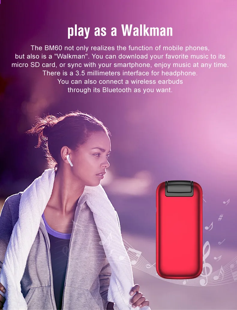 L8star BM60 мини флип музыкальный телефон Bluetooth циферблат мобильный телефон FM радио волшебный голосовой смены 3,5 разъем для наушников Mp3 музыкальный плеер