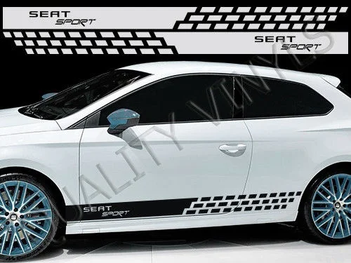 

For 1Set/2pcs RS196 SEAT SPORT RACING STRIPES IBIZA LEON ATECA GRAPHIC DECAL STICKERS Car styling
