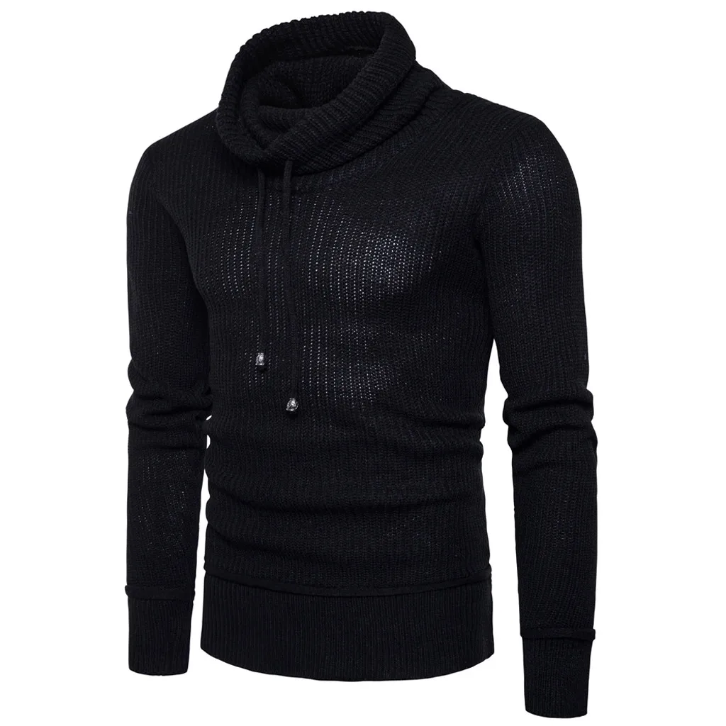 Новинка, осенне-зимний мужской свитер, однотонный пуловер, топы, повседневный джемпер для мужчин, вязаная теплая одежда размера плюс 2XL