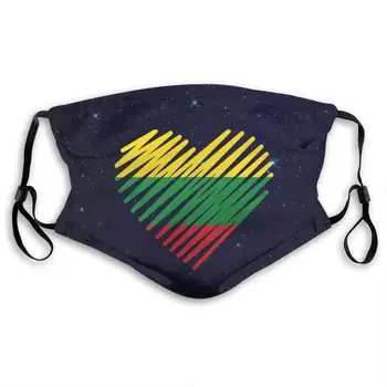 

Love Ethiopian Flag Heart Anti Dust Half Face Mouth Mask with PM2.5 Filters 5 Layers of Protection for Men and Women Black