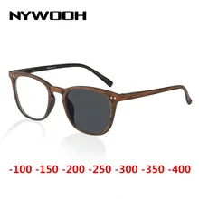NYWOOH, фотохромные очки для близорукости, женские, мужские, имитация дерева, оправа, студенческие, 1,56, асферические линзы, очки для близоруких