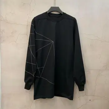

19ss Owen seak Men Cotton Hoodies Sweatshirts Gothic Oversize Men's Clothing Autumn Solid Black Hoodies Bottoming Shirt