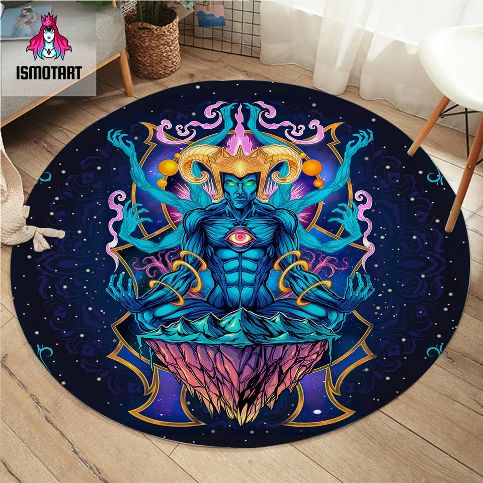 Медитирующий God Flyland от Ismot Esha ковер для спальни Psychedelic гостиной синий коврик пола