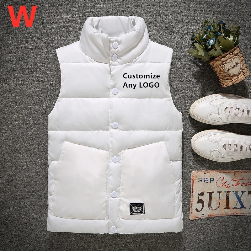 W Мужской Зимний жилет для мужчин без рукавов куртки жилет теплый вниз Топы удобные популярные повседневные Ретро стиль тонкий пальто