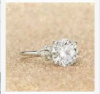 

Free express shipping 100% Genuine 585 white gold ring with Moissanite 2carat ,Brilliant Moissanite Pass the test