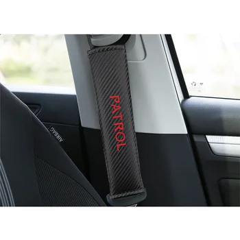 

Car Seat Belt Cover for Nissan Patrol Car Shoulder Pad Carbon Fiber Style Car Accessories