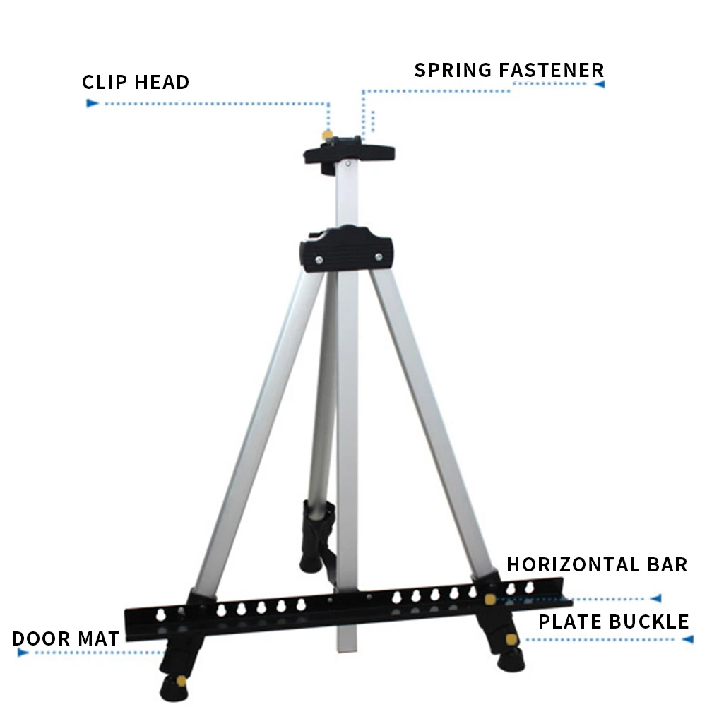 Портативный мольберт для рисования из алюминиевого сплава, регулируемая высота, дисплей, доска для эскизов, принадлежности для рукоделия, Телескопический штатив, складная стойка