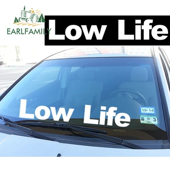 

EARLFAMILY 79cm x 12.7cm Low Life Bold Windshield Banner JDM Low Car Decal Reflective Front Windshield Sticker Waterproof