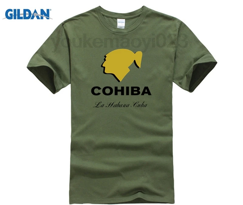 CIGA COHIBA LOGO men short sleeve T-shirt cotton Lycra top new arrival Fashion Brand t shirt | Мужская одежда