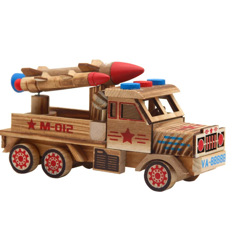 

New Style Craft Gift Wood Educational Model Wolf Warriors Rocket Car Model CHILDREN'S Car Toy