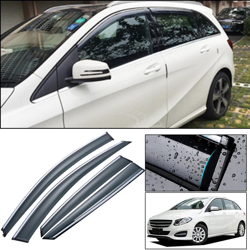 

For Mercedes Benz B180 200 220 260 2012 2013 2014 2015 2016 2017 Injection molding Window Visor Vent Shades Sun Rain Guard 4pcs