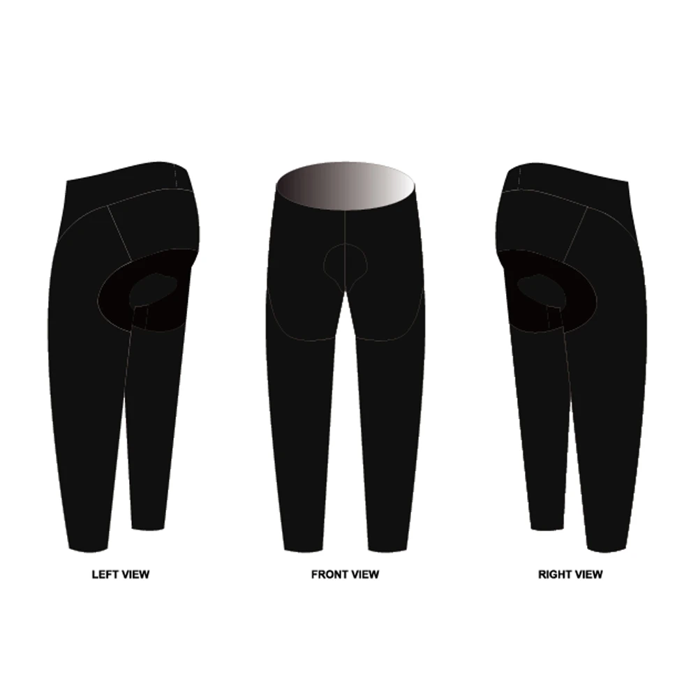 Изготовленные на заказ черные длинные велосипедные штаны с подкладкой для мужчин быстросохнущие дышащие велосипедные штаны