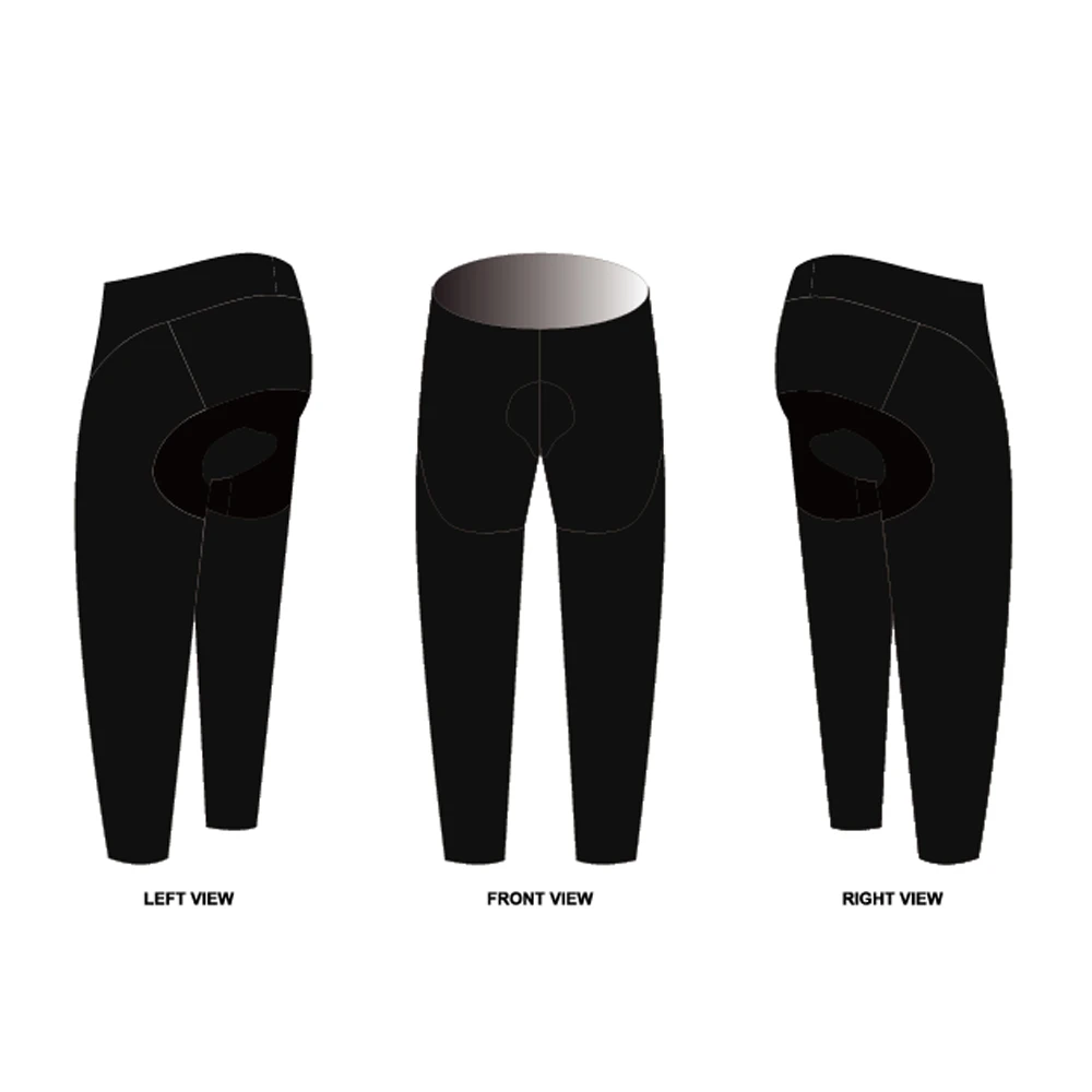

Custom Made Black Full Leg Long Cycling Pants With Padding For Men Quick-dry Breathable Cycling Pants