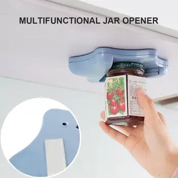 

Can Opener Creative Can Opener Under the Cabinet Self-adhesive Jar Bottle Opener Top Lid Remover Helps Tired or Wet Hand Random