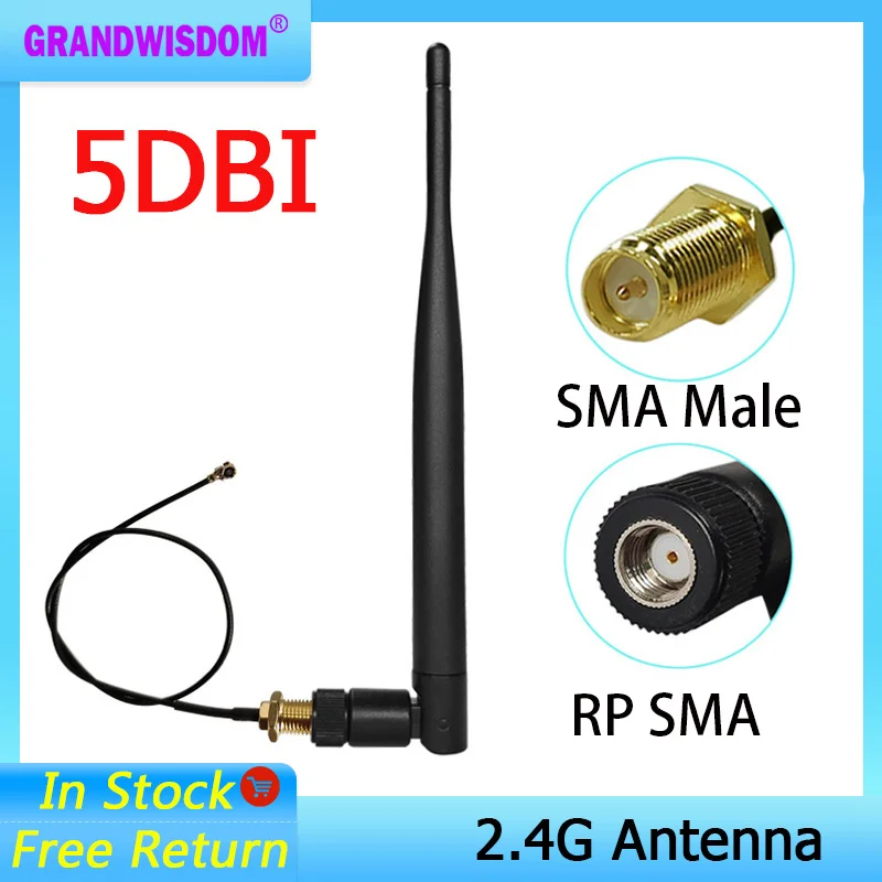 2pcs WiFi 2.4GHz 5GHz 8dbi SMA Male Antenna for WiFi Router Booster IP Camera 