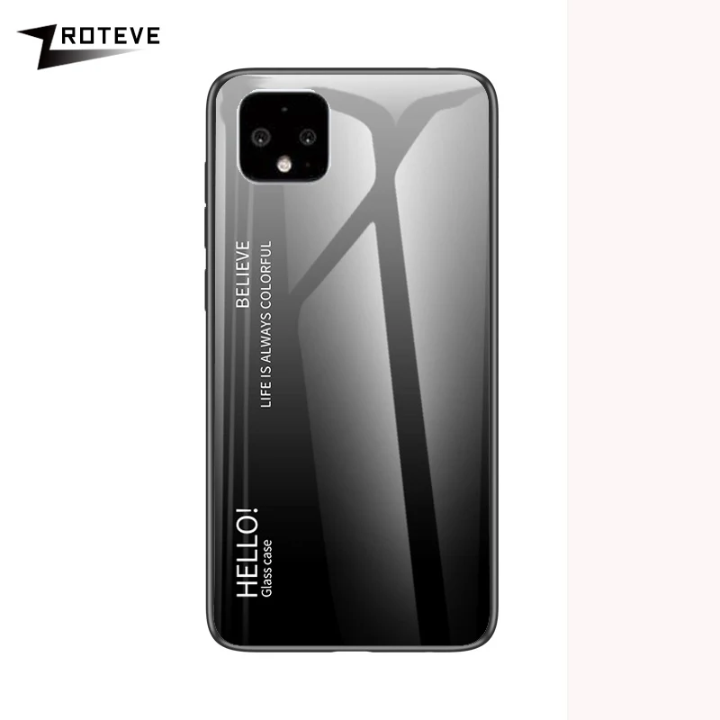 Серый ZROTEVE чехол для Google Pixel 4 XL чехол стеклянная задняя крышка для Google Pixel 4 чехол силиконовый закаленное стекло задняя крышка Pixel 4 XL - Цвет: Серый