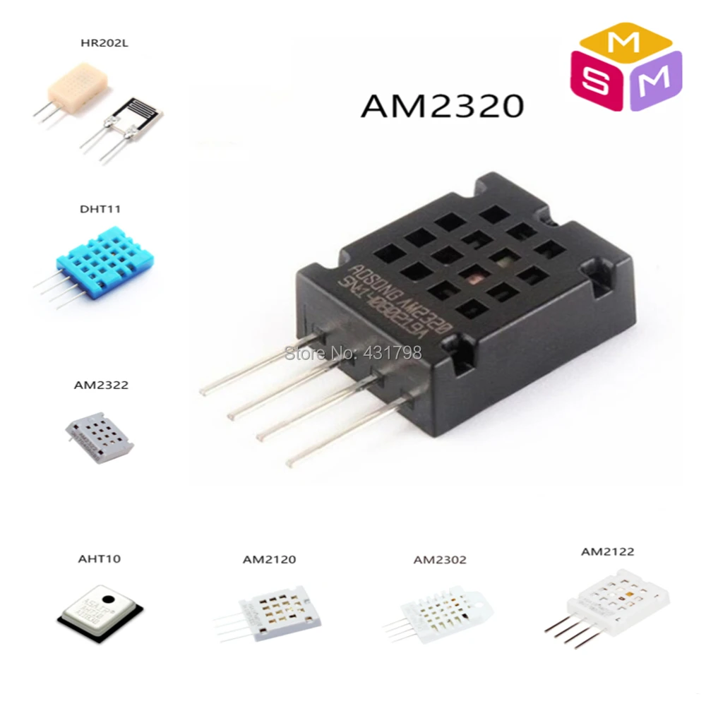 

AM2320/AM2302/AHT10/DHT11/AM2122/AM2120/AM2322/HR202L Digital temperature and humidity sensor sensitive capacitor module AIoT