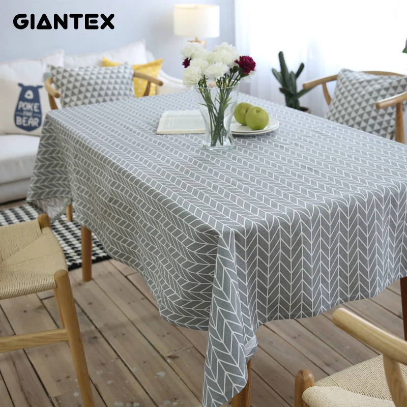 

GIANTEX Pastoral Arrow Pattern Decorative Table Cloth Cotton Linen Tablecloth Dining Table Cover For Kitchen Home Decor U1099