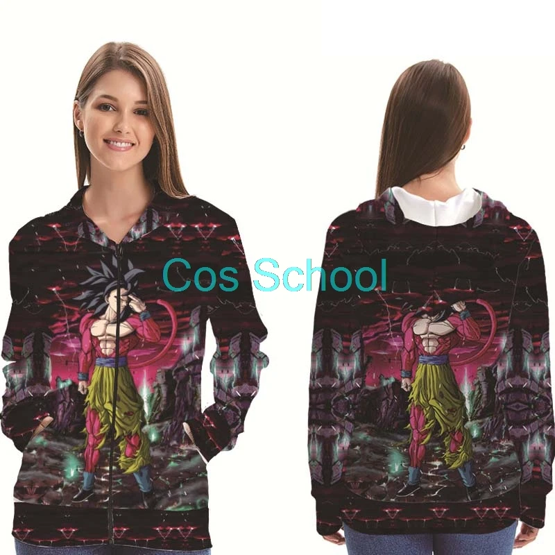 Cos/супер-толстовки с капюшоном и Драконий жемчуг для школы; куртка для костюмированной вечеринки; костюмы Сон Гоку на Хэллоуин; пальто на молнии с капюшоном