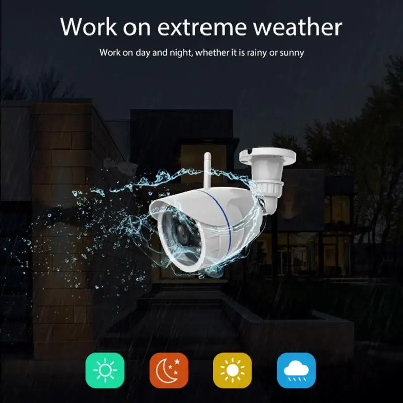 720P ip-камера наружная беспроводная WiFi камера видеонаблюдения Поддержка 64 ГБ TF карта IP65 Водонепроницаемый класс максимум 64 ГБ TF слот для карт