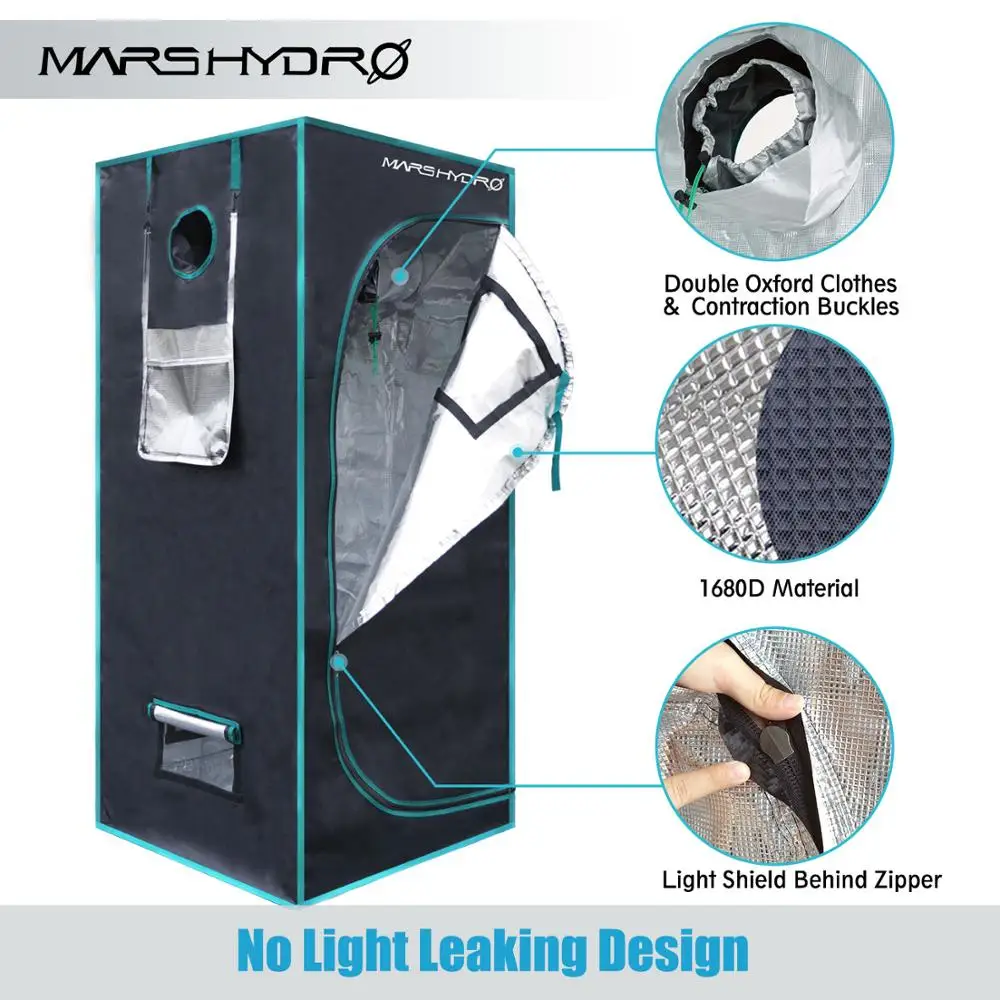 Ceny Marshydro 1680D rosną namiot kryty greenhuse hydroponika uprawiana roślina 2 3 x2 3 x5 3 (70x70x160 cm) growbox pokój duży namiot