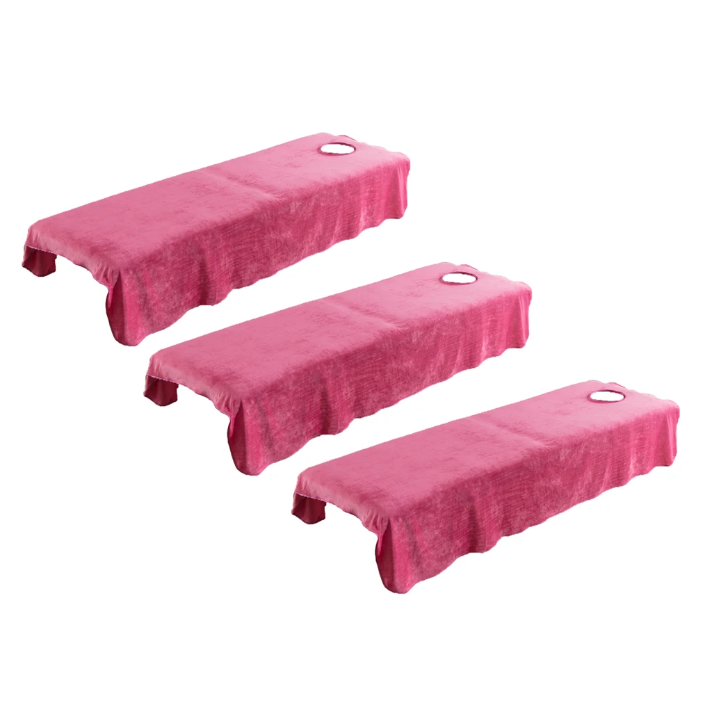 3pcs Crystal Flannel SPA Massage Table Flat Sheets Cosmetic Face Bed Cover