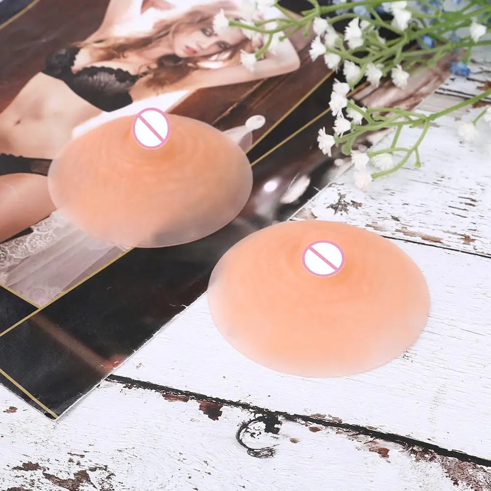 1 Pair Self Suction Washable Reusable Silicone Nipples for Breast Form Crossdresser Cosplay