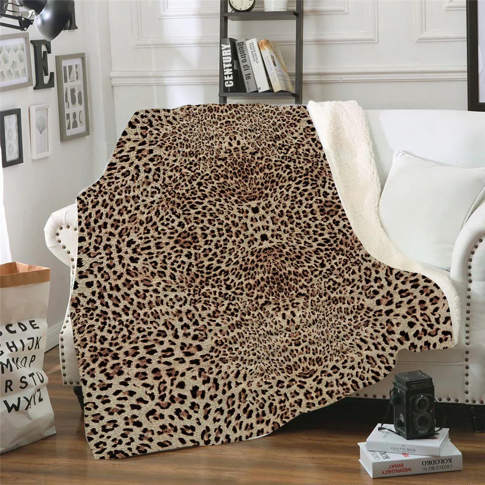 Леопардовое покрывало с 3D принтом шерпа, покрывало для дивана, покрывало для путешествий, постельные принадлежности, плюшевое флисовое покрывало, покрывало LD5 - Цвет: 006