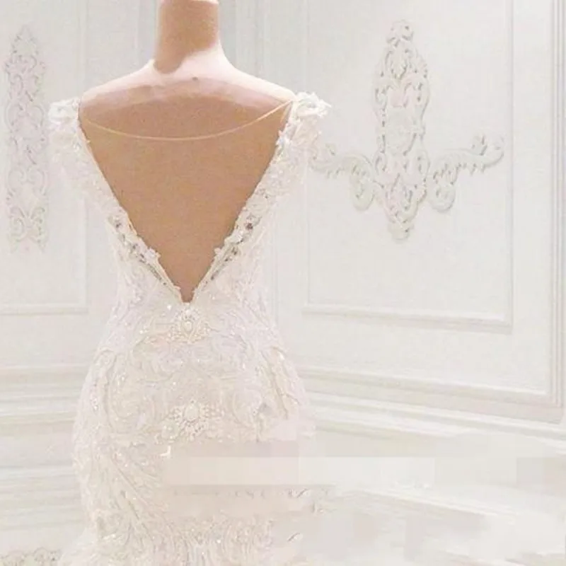 Свадебное платье русалки размера плюс с кружевной аппликацией и блестками, свадебное платье с длинным шлейфом, сексуальное платье с открытой спиной, vestido de noiva