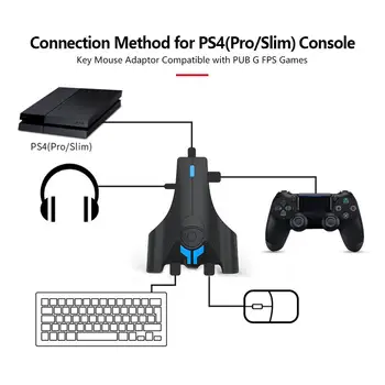 

EastVita Keyboard and Mouse Adapter Converter with 3.5mm Headphone Jack for Nintendo Switch for PS4 for Xbox One Console r42