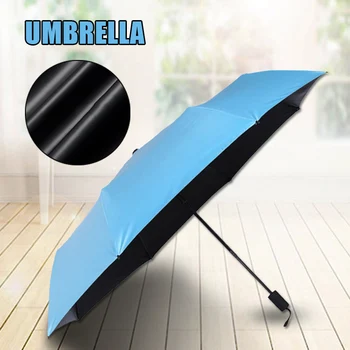 

Lightweight Folding Umbrella Double Layer Anti-UV Sunscreen Sun Umbrella Three Fold Rain Umbrella Unisex BJStore