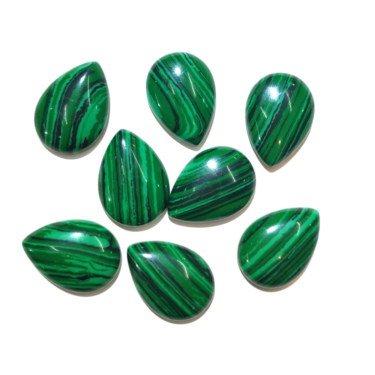 

10 PCS Malachite Natural Stones Cabochon 12x16mm 13x18mm 15x20mm 18x25mm Water Drop Shape No Hole For Making Jewelry DIY