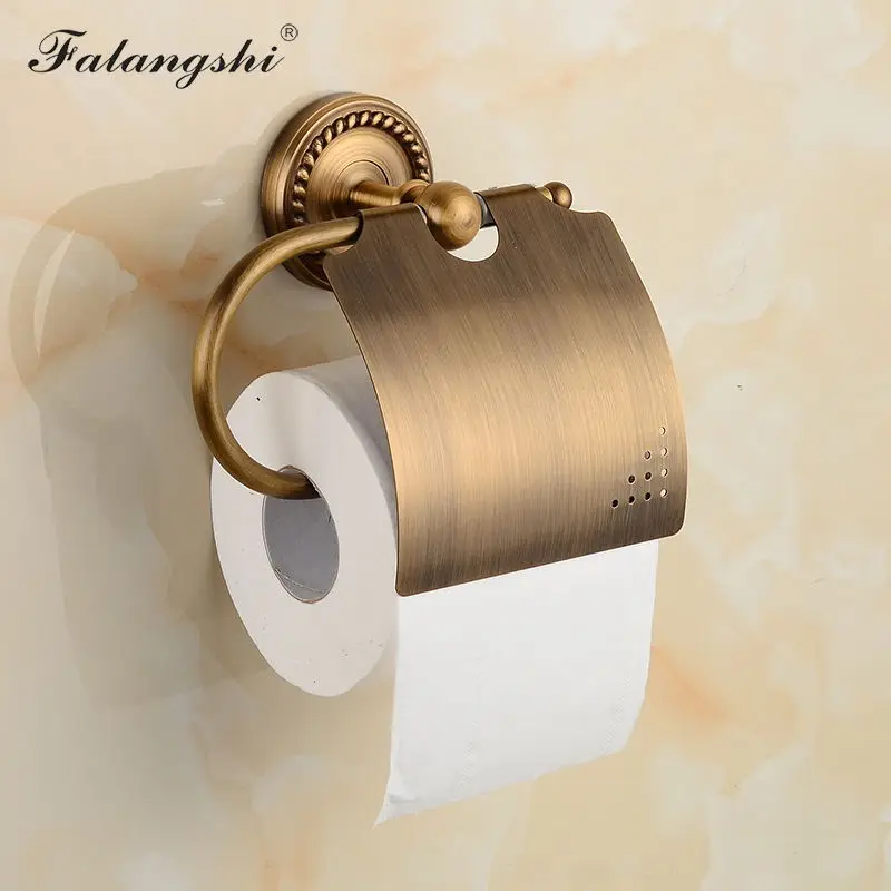 Toilet Paper Holder Античный ретро аксессуары для ванной комнаты медный держать полотенец для ванной вешалка для полотенец Держатель для фена держатель для бумаги мыльница крюк WB8801 - Цвет: Toilet Paper Holder
