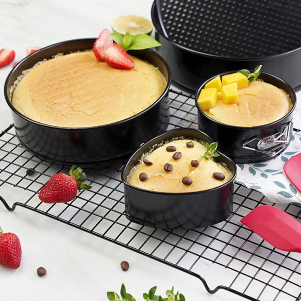 

HOT Cake Dessert Bakeware Kitchen Mould Round Metal Baking Tray Not Easy To Stick Removable Chassis Cake Supplies 4/7/8/10 Inch