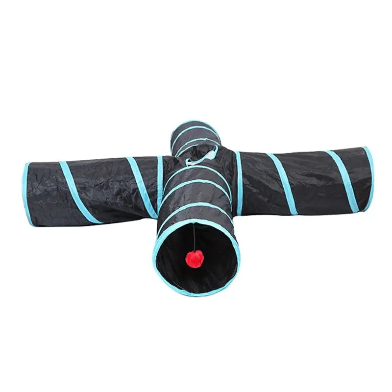 4-Way Crinkle ролик Кот туннель Котенок Играть Игрушка складной вентилируемый дизайн Y1AB