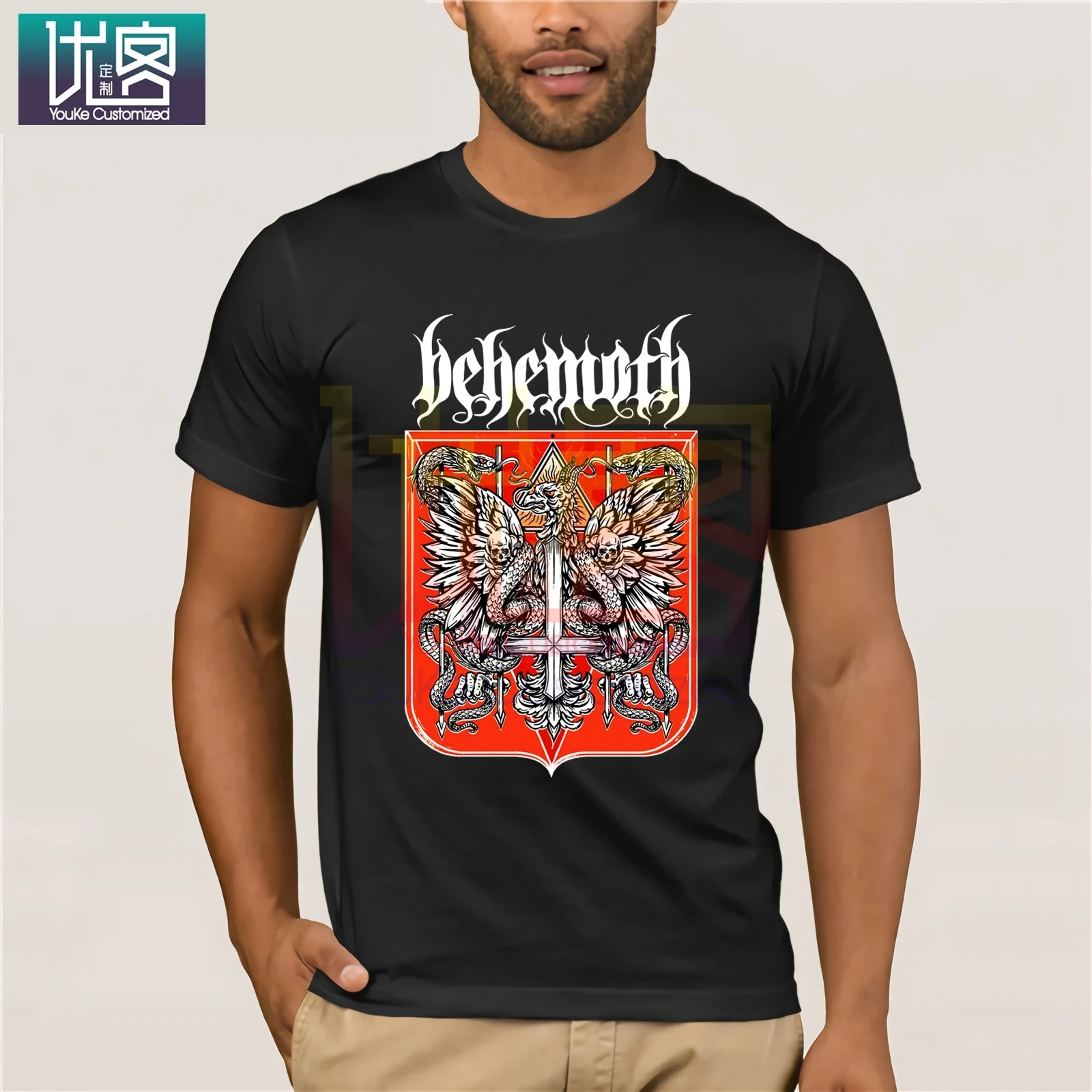 

2019 New BEHEMOTH Clothes Popular T-Shirt Crewneck 100% Cotton Tees Amazing Short Sleeve Unique Funny Tees Cotton Tops T Shirt