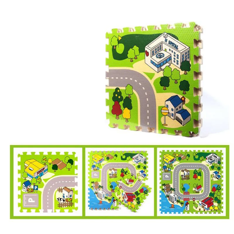 EVA Foam City Road Puzzle Детский игровой коврик ударопрочный коврик для ползания ребенка коврик для пола Развивающие игрушки для детей коврик для