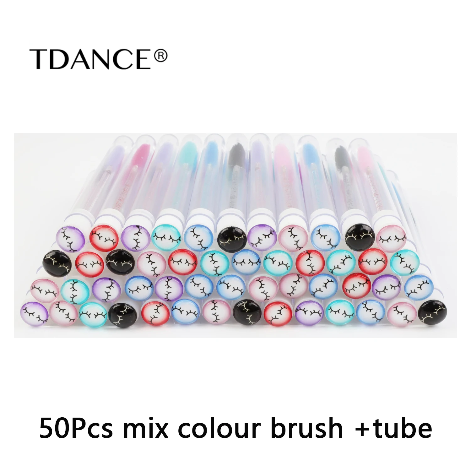 Tdance 50pcs Kristall Make-up Pinsel Werkzeug hinzufügen Tube Set kosmetische Mischung Schönheit falsche Wimpern Verlängerung wieder verwendbare Make-up Pinsel – Detail 3