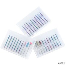 10 шт., цветные шлифовальные сверла для дизайна ногтей, электрические сверла для ногтей, набор шлифовальных головок