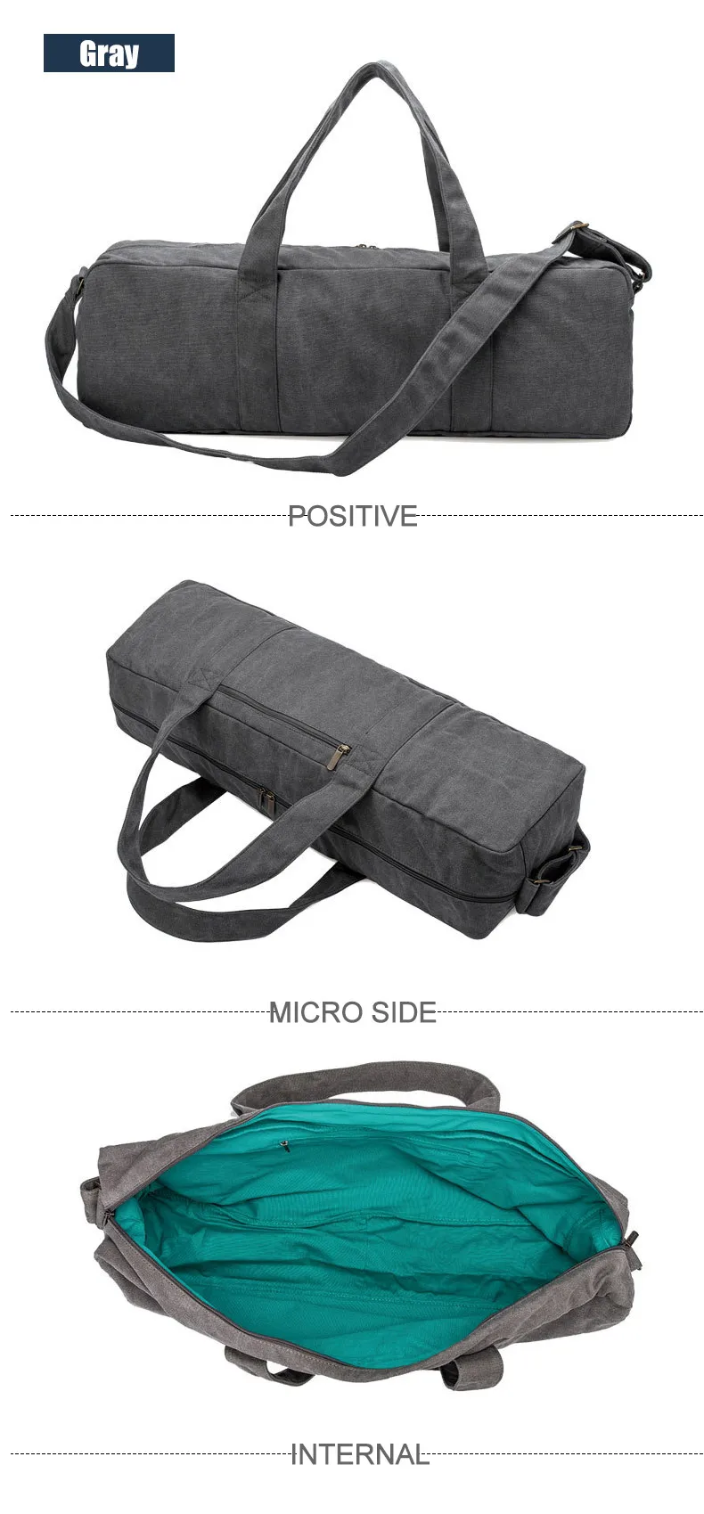 Canvas Yoga Mat Bag Fitness Gym Bags For Women Training Gymtas Sports Tas Shouder Pilates Yoga Mat Carrier Bag Solid XA24WA
