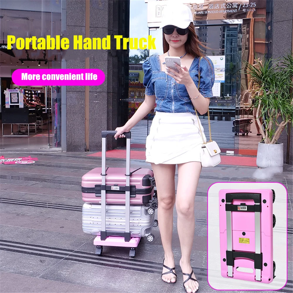 

B-LIFE Colourful Hand Truck 6 Wheel-Roate 200Kg/440lbs Heavy Duty & Break System Solid Construction Utility Dolly Trolley Cart