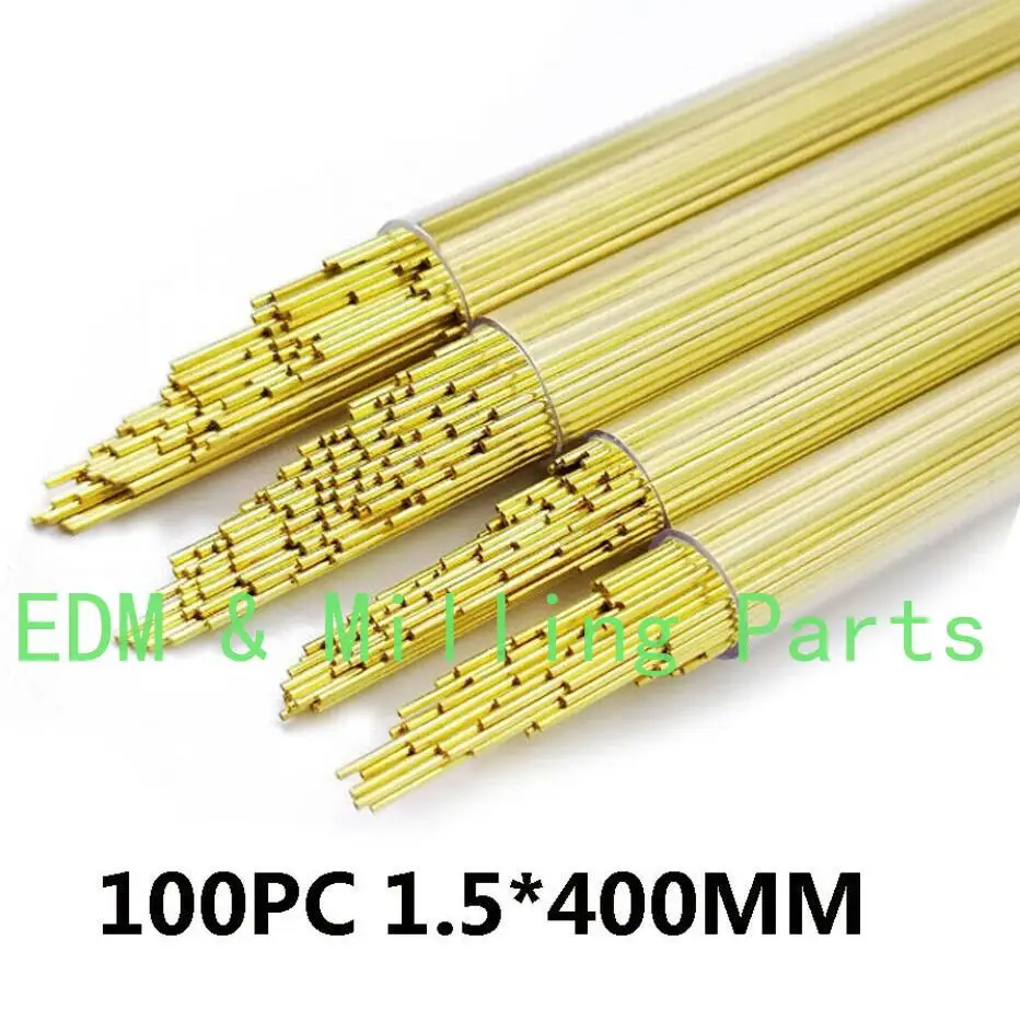 

100PCS CNC EDM Drilling Machine Brass Electrode Single-Channel Tube 1.5MMX400MM For Drilling Machine Mill Part