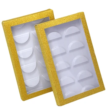 

10pcs Glitter Paper Storage Cosmetic Empty Case False Eyelashes Home Container Gift Makeup Tool Lashes Packing Box Reusable