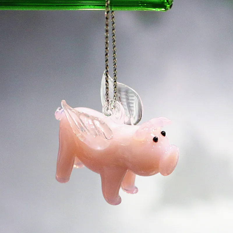 FLYING PIG GLASS ORNAMENTS 