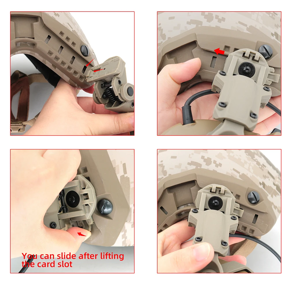 Airsoft fone de ouvido capacete tático kit