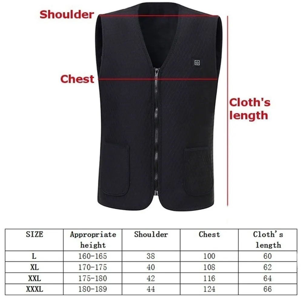 Electric Vest Heated Jacket Heated Physiotherapy Warm Clothing Hot Compress Body Warmer Thermal Winter USB
