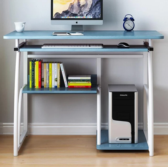Mesa sencilla para ordenador portátil, escritorio de estudio, montaje fácil, mesa plegable 3