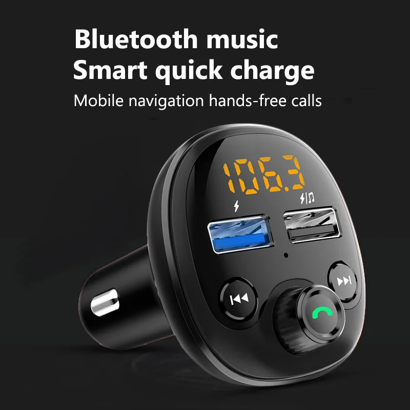JaJaBor автомобиля Беспроводной fm-передатчик Bluetooth 5,0 Громкая связь автомобильный комплект аудио Автомобильный MP3-плеер QC3.0 Quick Charge