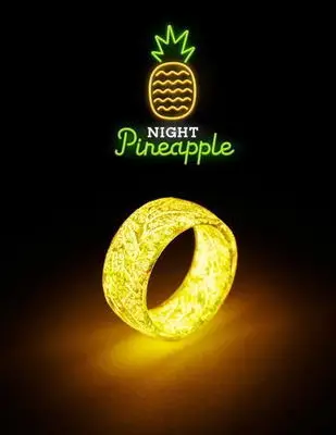 HIYONG, модное кольцо из смолы, светящееся кольцо в стиле панк, светящееся в темноте, обручальное кольцо, флуоресцентные кольца для женщин, ювелирное изделие для мужчин, подарок - Цвет основного камня: Yellow Glow Ring